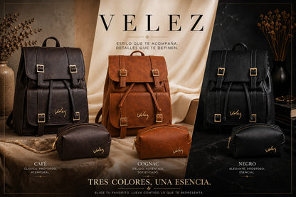 Morral Unisexo Vélez de Cuero - Lote Exclusivo Con 50% OFF + Cosmetiquera de Regalo